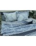Євро комплект постільної білизни синього кольору з абстрактним принтом, Ранфорс