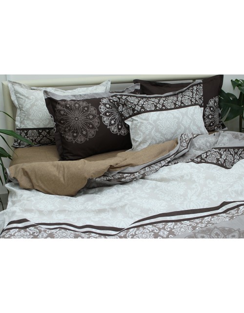 Євро комплект постільної білизни з квітковим візерунком, Ранфорс