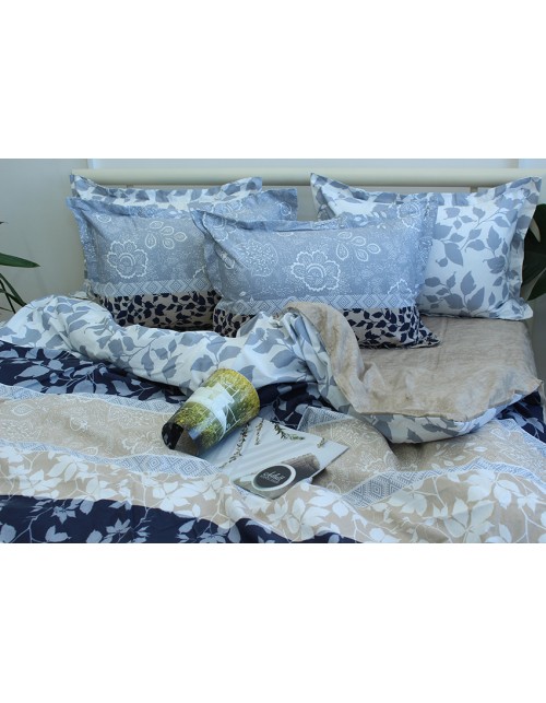 Євро комплект постільної білизни з квітковим візерунком, Ранфорс