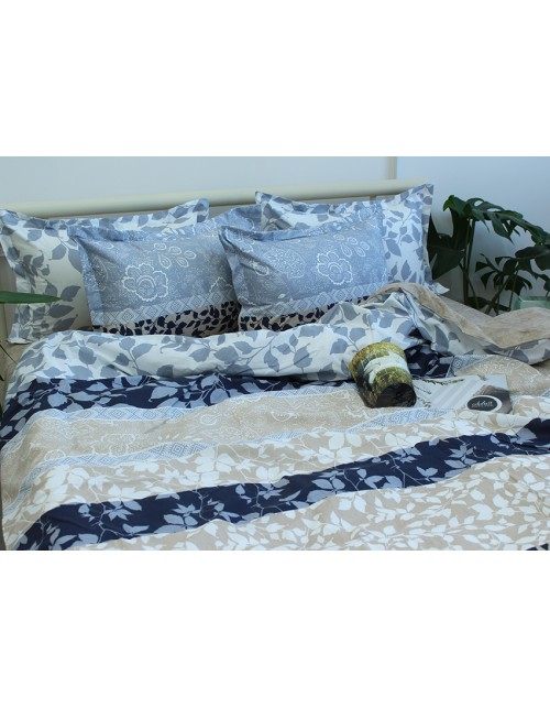 Євро комплект постільної білизни з квітковим візерунком, Ранфорс