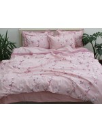 Постіль євро рожевого кольору з квітами