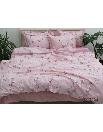 Постіль євро рожевого кольору з квітами