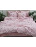 Євро комплект постільної білизни рожевого кольору з квітами, Ранфорс