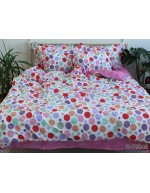 Постіль євро у різнобарвний горошок