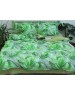 Євро комплект постільної білизни зеленого кольору з листям на гілках, Ранфорс