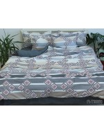 Постіль євро з абстрактним принтом у смужку