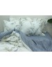 Євро комплект постільної білизни білого кольору з принтом, Ранфорс