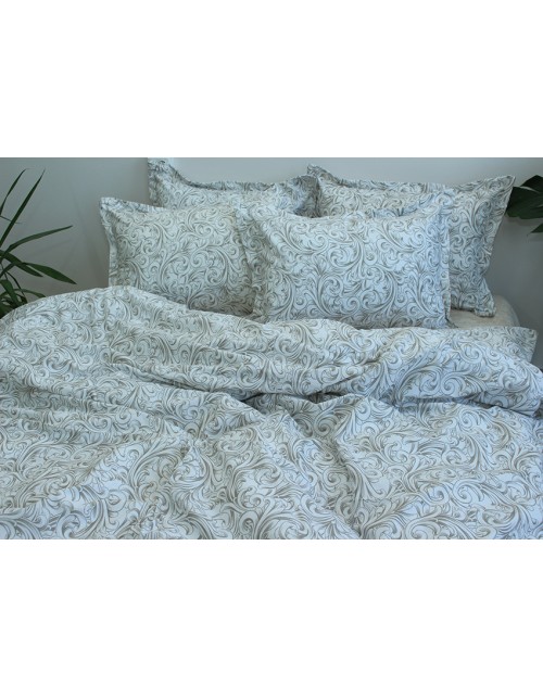 Євро комплект постільної білизни з абстрактним принтом, Ранфорс