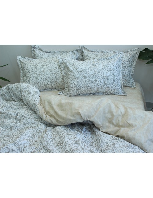 Євро комплект постільної білизни з абстрактним принтом, Ранфорс