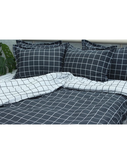 Євро комплект постільної білизни в клітинку, Ранфорс