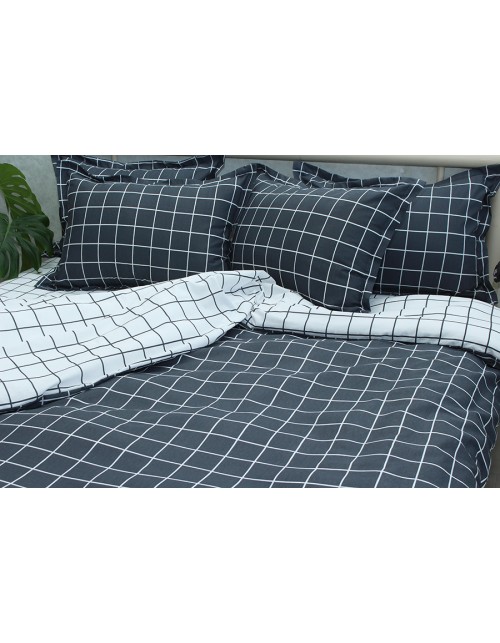 Євро комплект постільної білизни в клітинку, Ранфорс