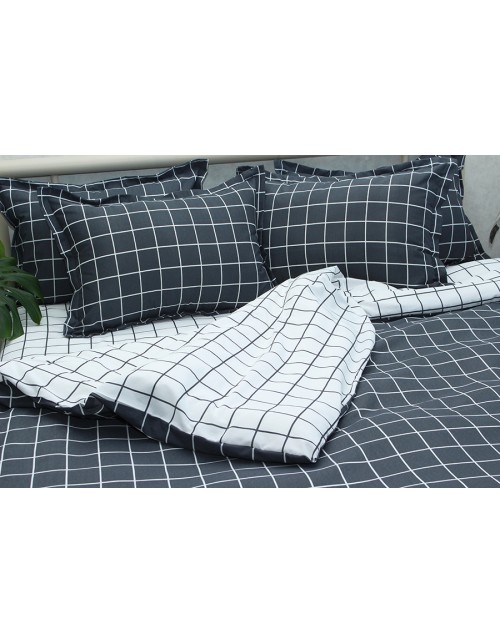 Євро комплект постільної білизни в клітинку, Ранфорс