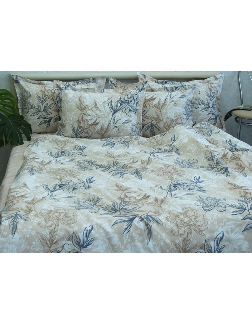 Євро комплект постільної білизни з квітковим візерунком, Ранфорс