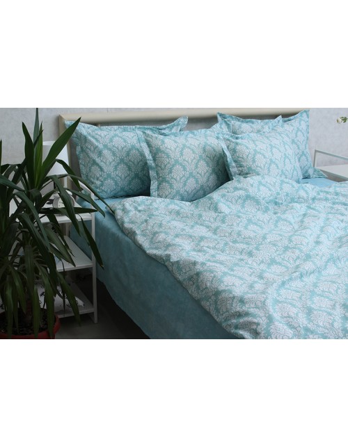 Євро комплект постільної білизни з абстрактним принтом, Ранфорс