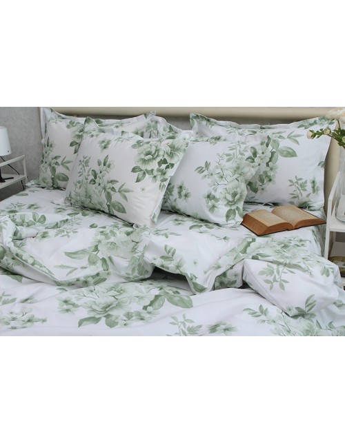 Євро комплект постільної білизни з квітковим принтом, Ранфорс