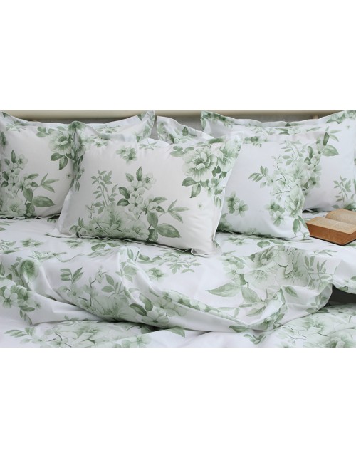 Євро комплект постільної білизни з квітковим принтом, Ранфорс