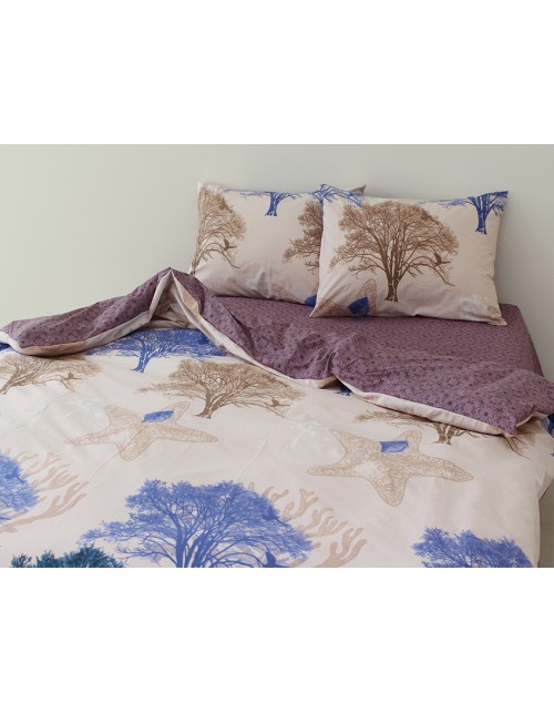 Євро комплект постільної білизни з деревами, Ранфорс
