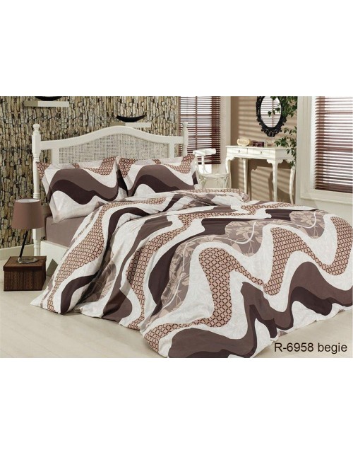 Євро комплект постільної білизни з абстрактним принтом, Ранфорс