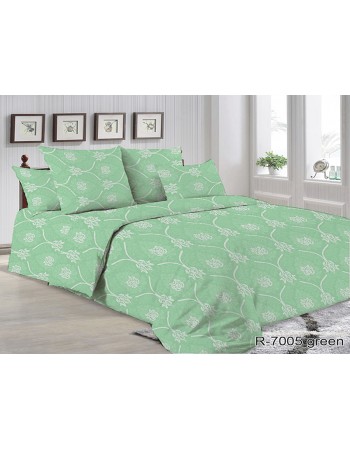 Постель евро зеленого цвета с узором