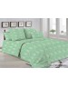 Евро комплект постельного белья зеленого цвета с узором, Ранфорс