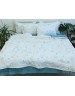 Євро комплект постільної білизни білого кольору з листям на гілках, Ранфорс