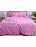 Постіль євро рожевого кольору в ромбік