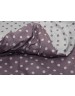 Євро комплект постільної білизни фіолетового кольору в горошок, Сатин люкс