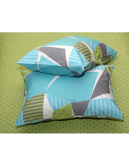 Євро комплект постільної білизни з геометричним візерунком, Сатин люкс