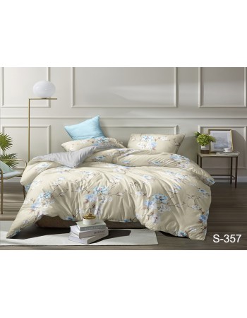 Постіль євро бежевого кольору з квітами