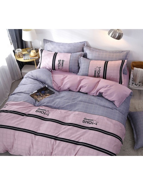 Евро комплект постельного белья в клеточку, Сатин люкс