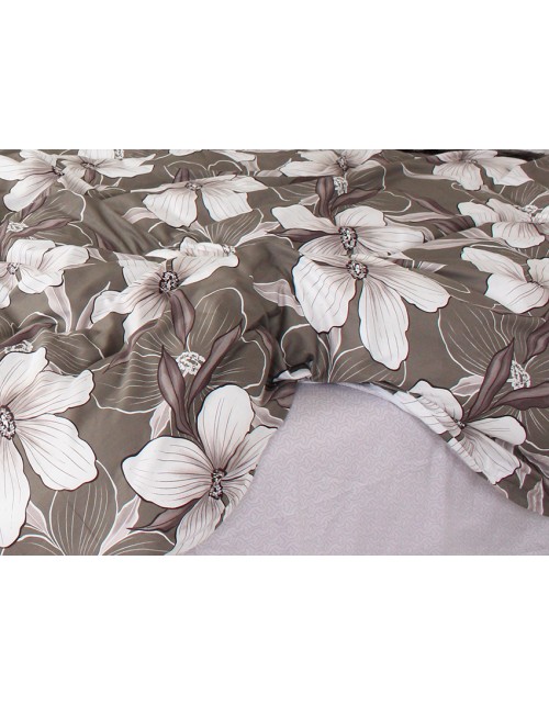 Євро комплект постільної білизни з квітами, Сатин люкс