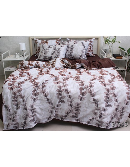Євро комплект постільної білизни з квітковим візерунком, Сатин люкс