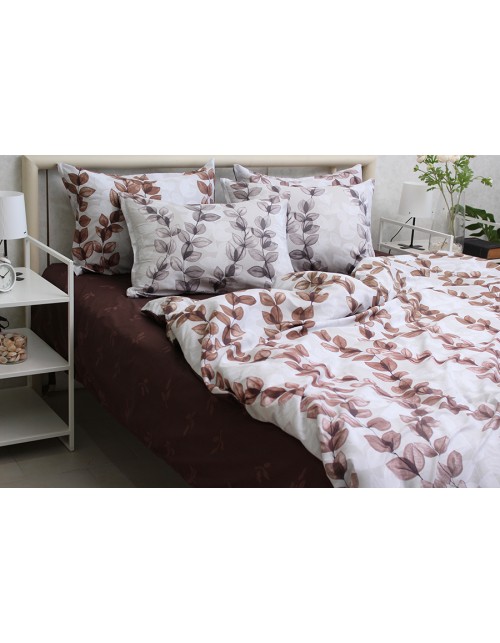 Євро комплект постільної білизни з квітковим візерунком, Сатин люкс