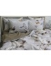 Євро комплект постільної білизни з квітами та метеликами, Сатин люкс