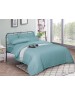 Євро комплект постільної білизни однотонна бірюзового кольору, Сатин страйп